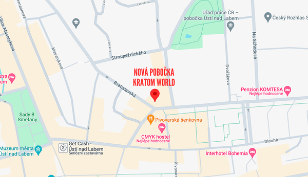 kratom world prodejna ústí nad labem mapa